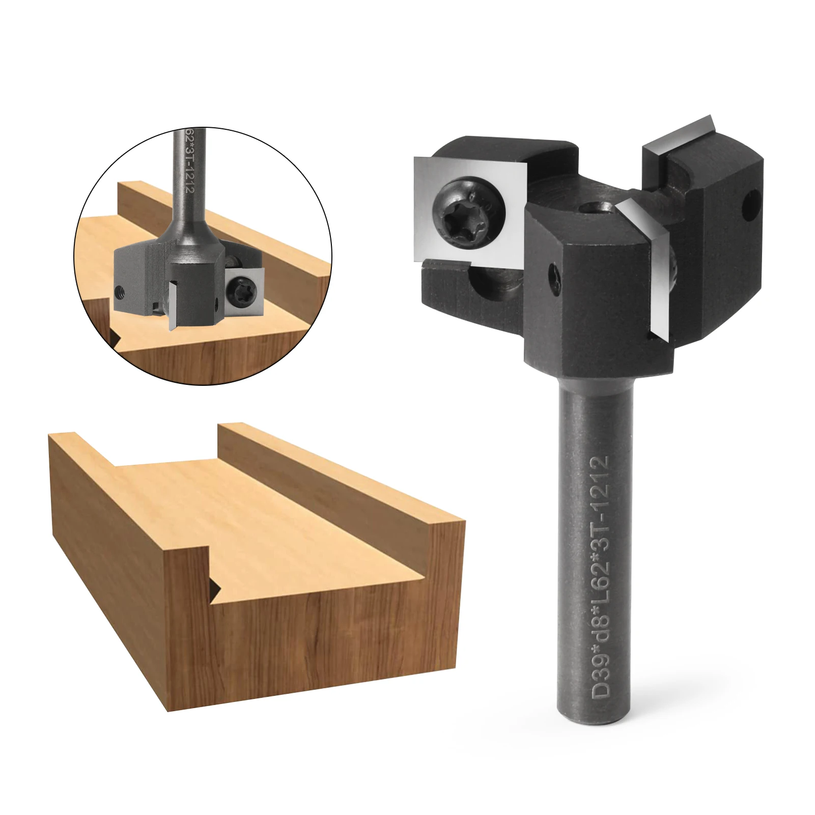 Woodworking Router Templates - 3-Flute Wood Planer Bit 33/37/39/50.8/61mm Cutting