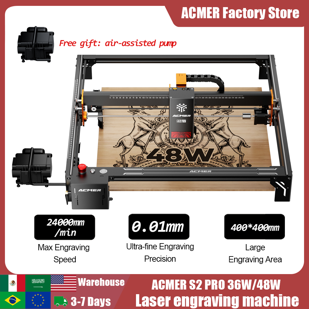 ACMER S2 PRO 36W/48W Laser Eng - Woodworking Factory 리뷰 및 가격